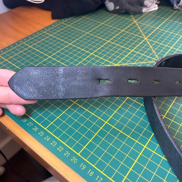 Rare Vintage Harley Davidson silver engine studded flame embossed leather belt - Picture 7 of 15